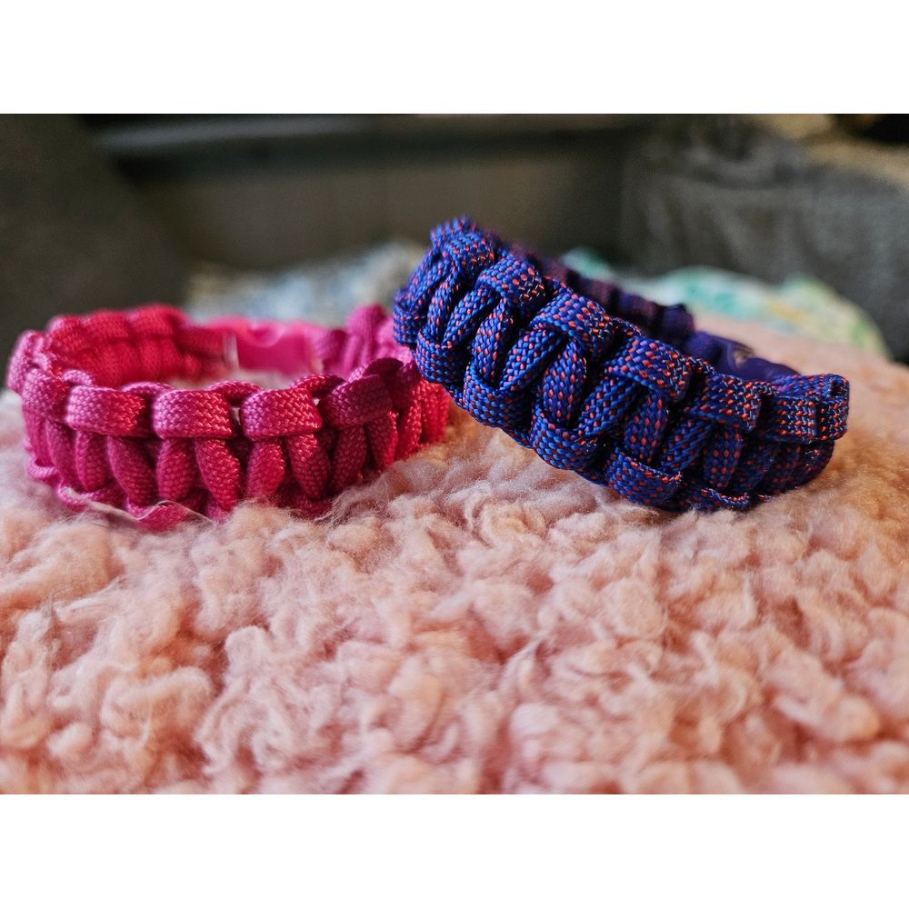 Handmade paracord bracelets size 6.5" pink purple new‎
